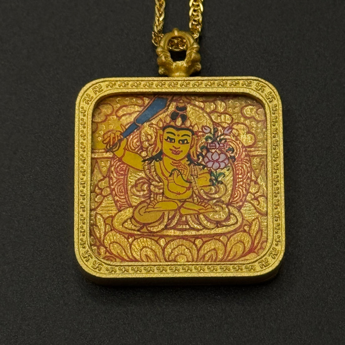 Manjushri Gold-Painted Thangka（文殊菩萨金唐唐卡）