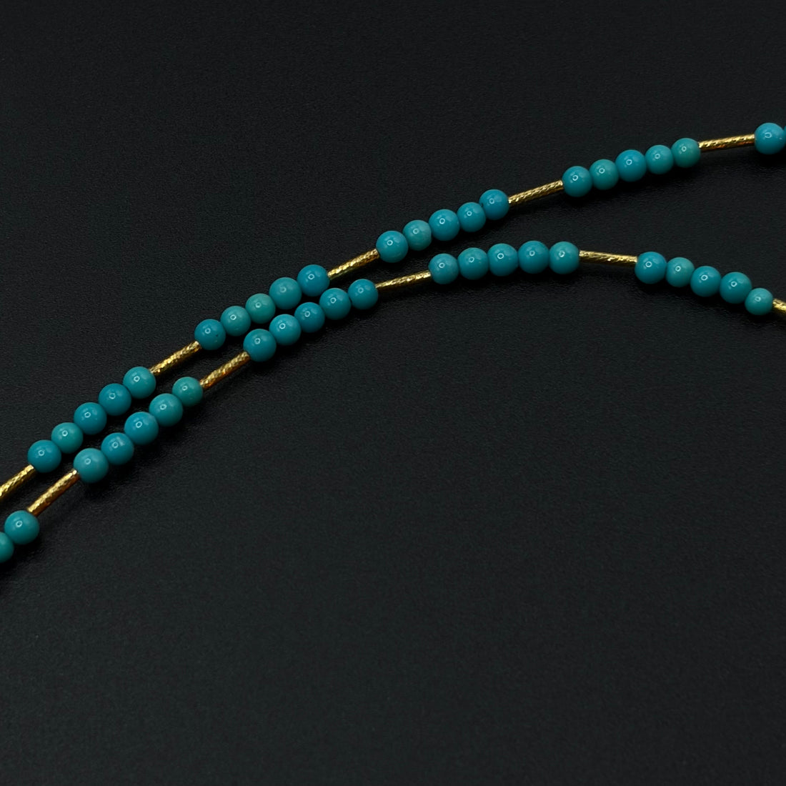 18K Turquoise Neckalce （暴力蓝原矿绿松石18K金项链）