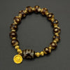 Three Dzi Bead & Jambhala-yellow Bracelet (坛城三眼巴西玛瑙天珠&黄财神手串）