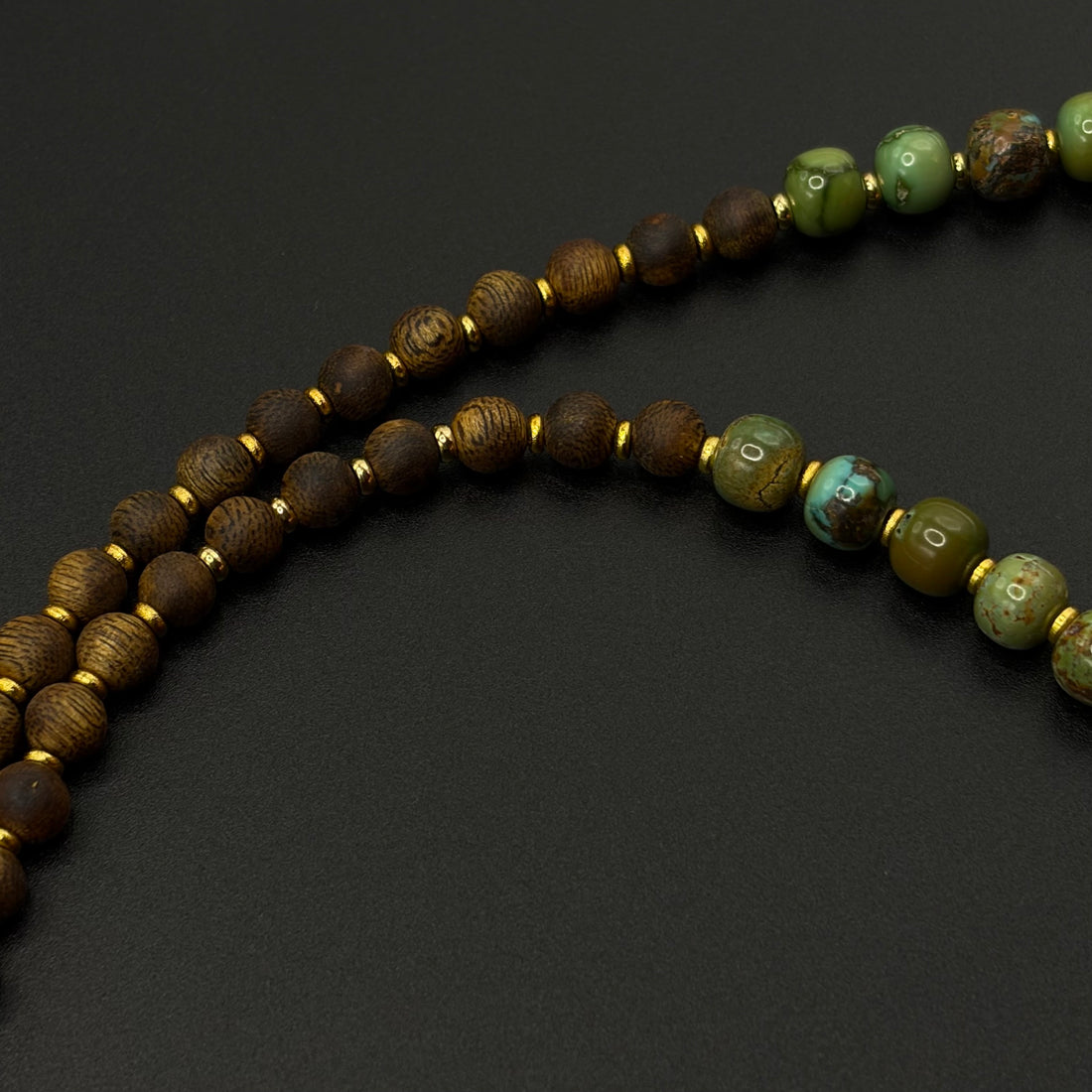 Turquoise & eaglewood Necklace （原矿绿松沉香项链）