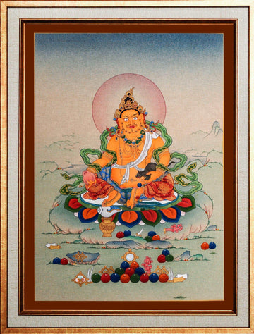 Jambhala-Yellow Thangka Painting Style 1