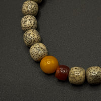 Star and Moon Bodhi & Amber &Southred Agate Bracelet (星月菩提玉石料&鸡油黄蜜蜡&南红&金刚杵手串）
