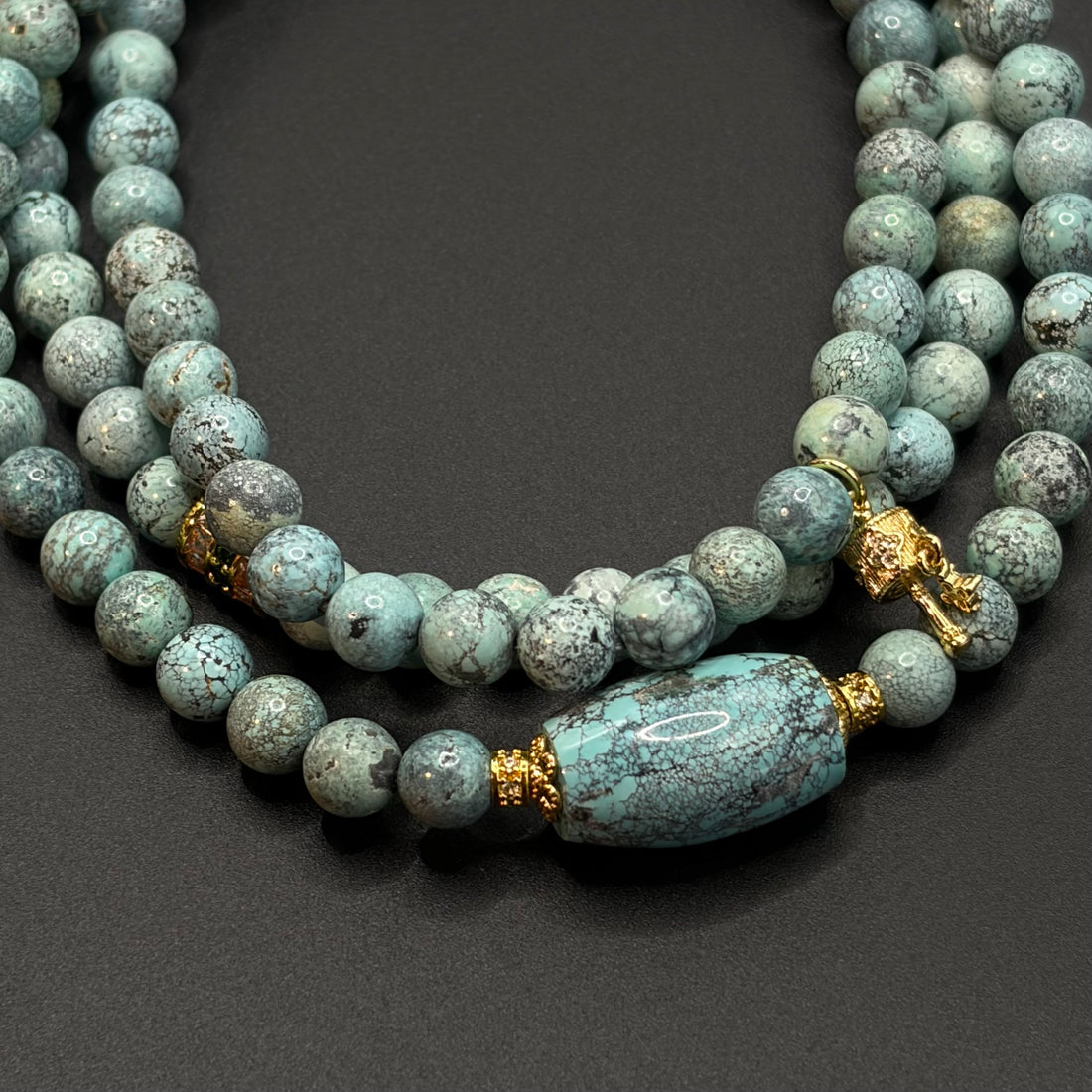Turquoise 108 beads （雾霾蓝原矿绿松石108颗）
