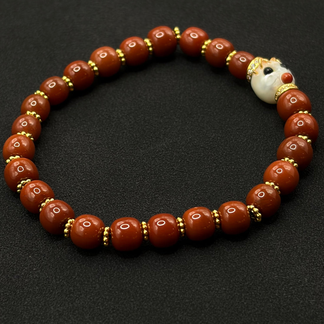 Southred Agate & pearl bracelet （锦红南红&淡水珍珠阿呆）