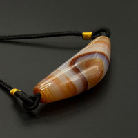 Natural Banded Agate Buddha Eye Dzi Bead Necklace（天然缠丝玛瑙牛角佛眼天珠项链）