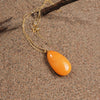 18K Gold Old Amber Necklace
