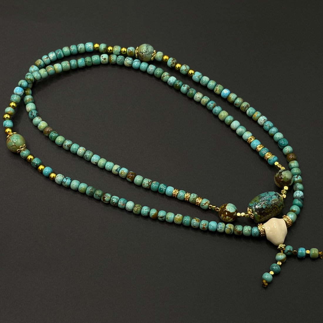 Turquoise Bracelet （玉化料春带彩原矿绿松石多圈）