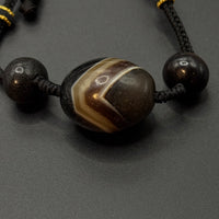Banded Agate Dzi Bead Necklace（天然缠丝达洛玛瑙20 年）