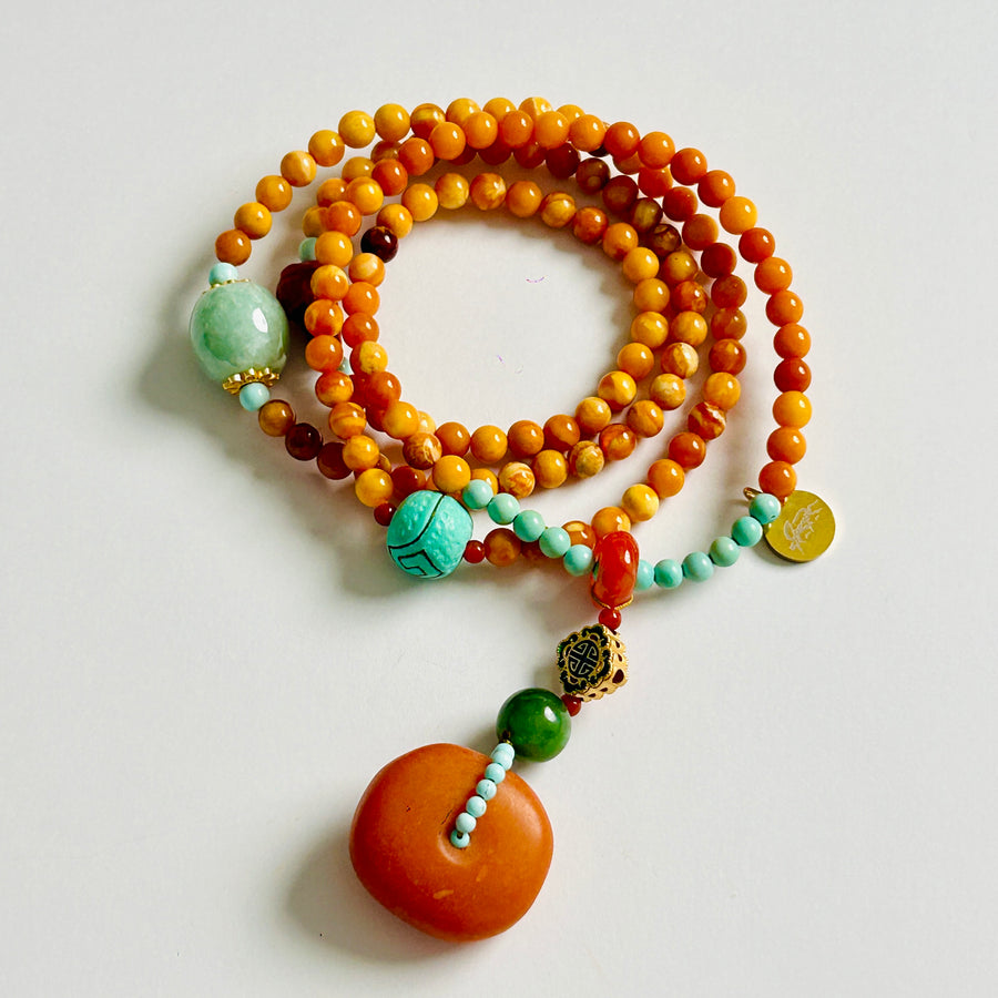 Amber four-circle bracelet