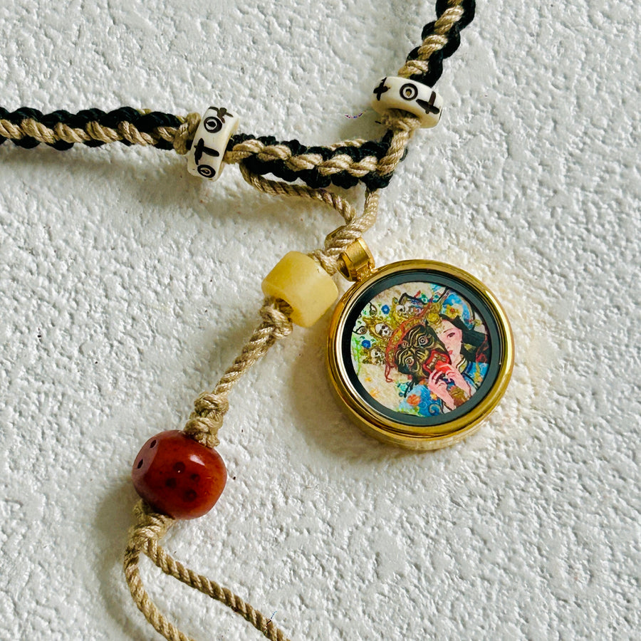 Tangka Square Pendant (Pushya Bodhisattva)