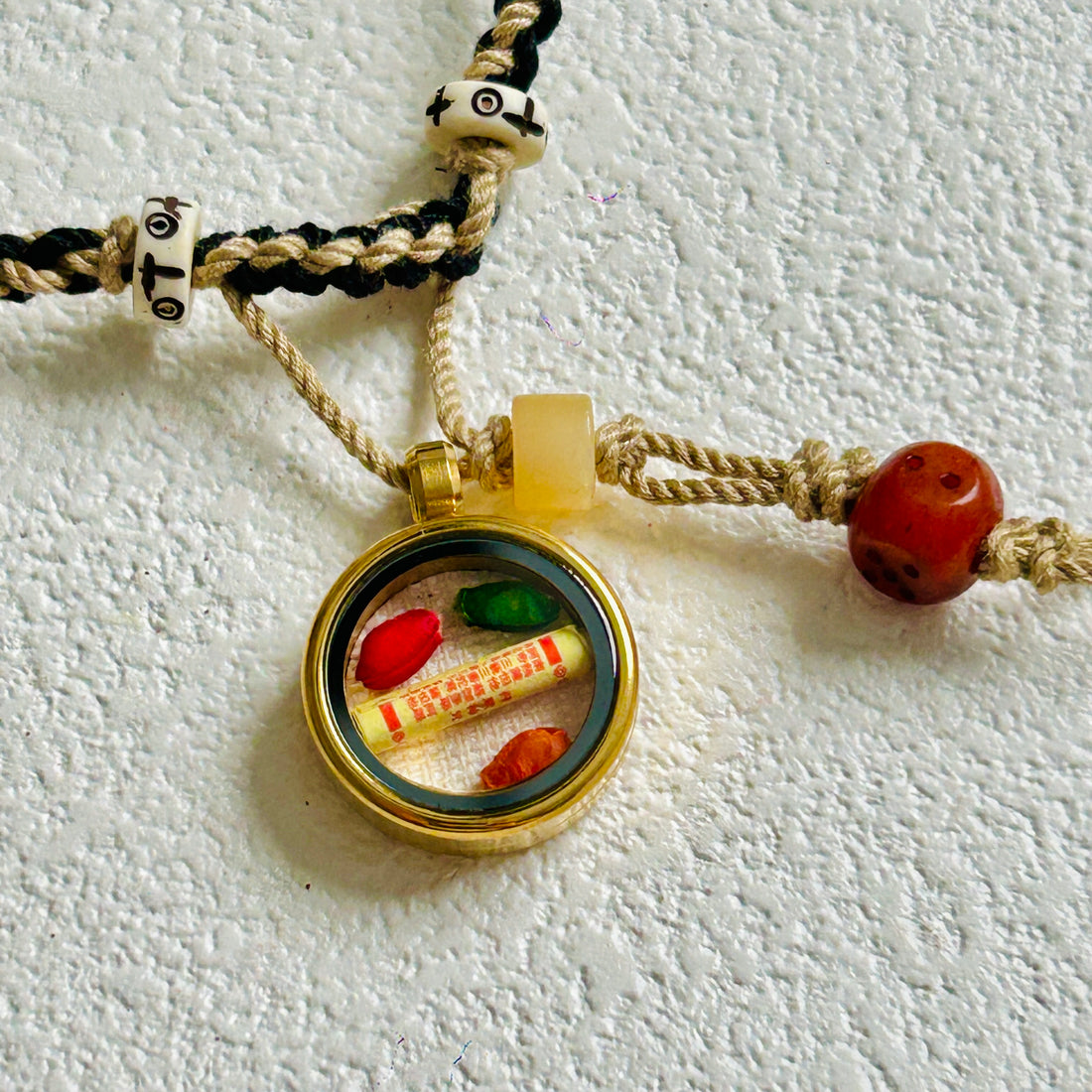 Tangka Square Pendant (Pushya Bodhisattva)