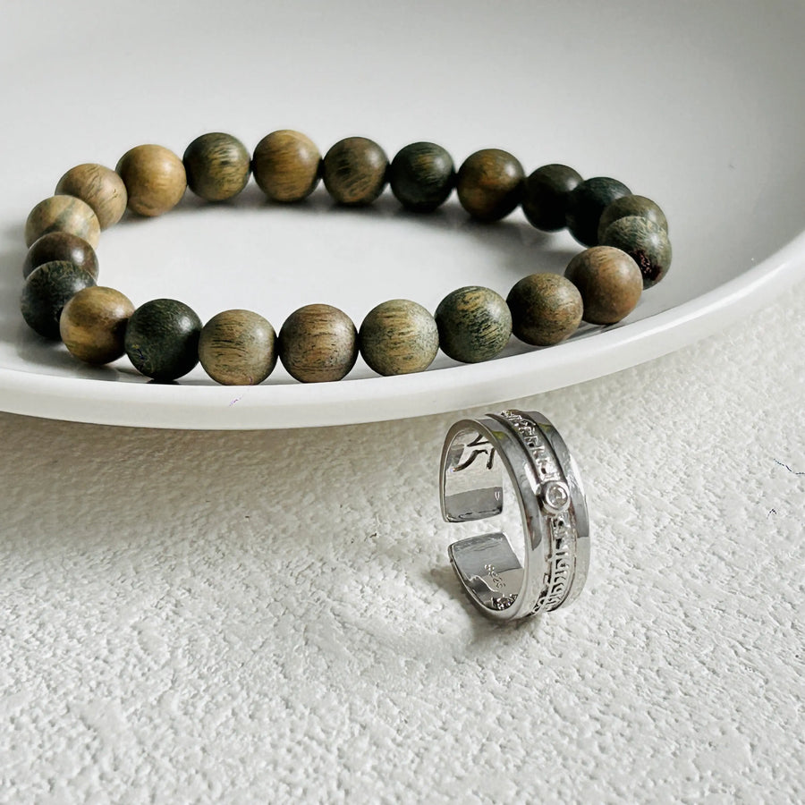 Green Tara Mantra Ring