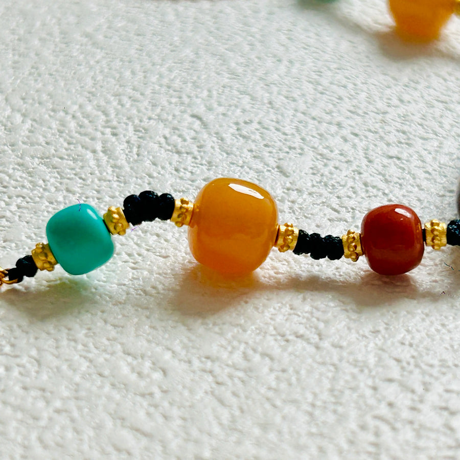 Three-Eyed Dzi Bead Necklace