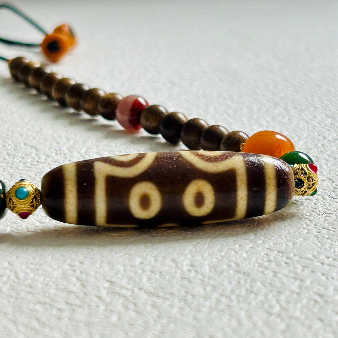 Seven-Eyed Dzi Beads Necklace