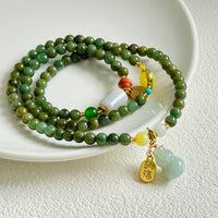 Three Circle Hetian Jade Bracelet