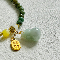 Three Circle Hetian Jade Bracelet