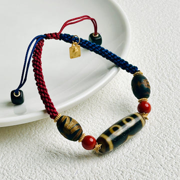 Three-eyed  Dzi bead Guiren  Dzi bead Design Bracelet
