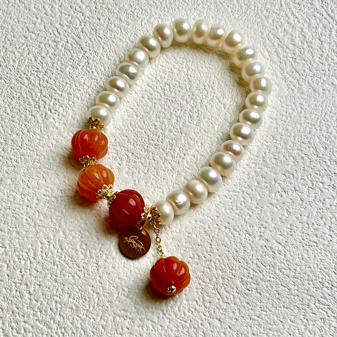 Pearl Pumpkin Bracelet