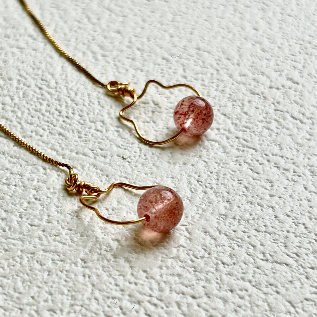 Strawberry Crystal Ear Wire