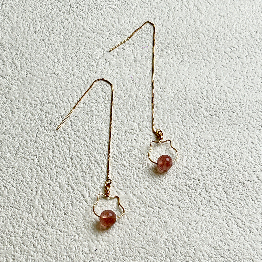 Strawberry Crystal Ear Wire