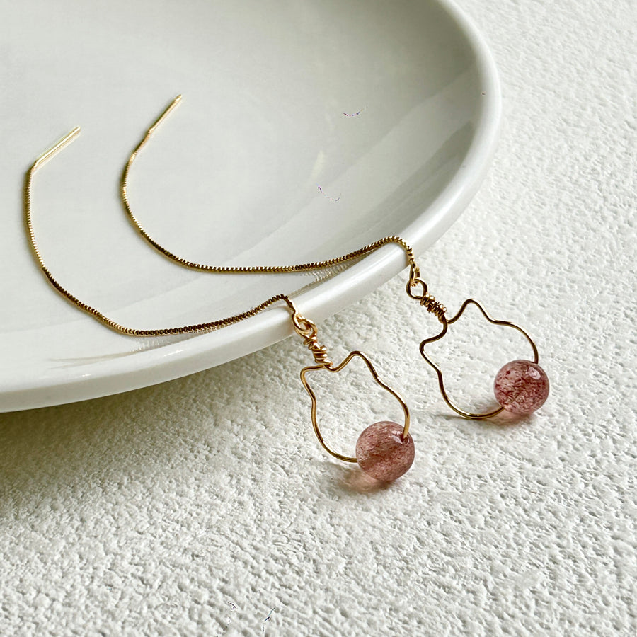 Strawberry Crystal Ear Wire