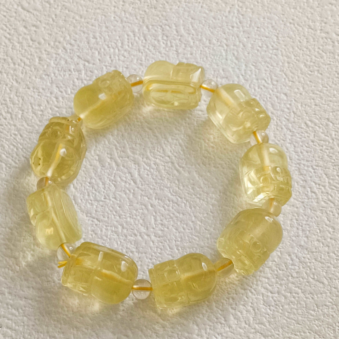 Large Citrine  carved with Pixiu  Bracelet