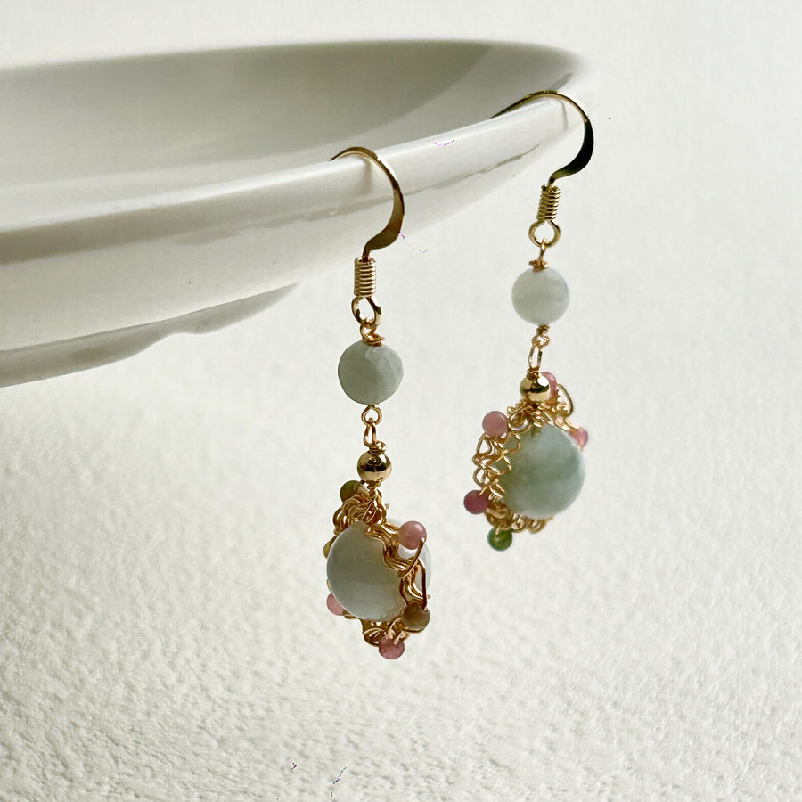 Tourmaline Jade Earrings