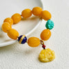 Jujube Bead Peony Flower Amber Bracelet