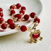 Red Crystal Double Circle Bracelet