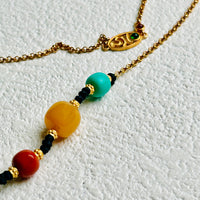 Three-Eyed Dzi Bead Necklace