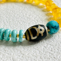 Dzi Amber Turquoise Bracelet
