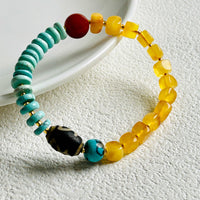 Dzi Amber Turquoise Bracelet
