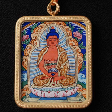 Buddha Amitayus Thangka Over Cloth