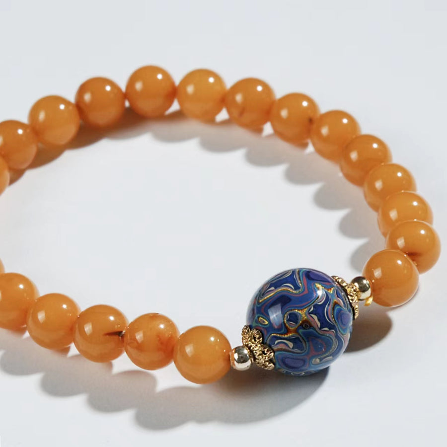 Large Seven Beads Amber Bracelet