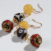 Three-eyed Dzi Bead Earing