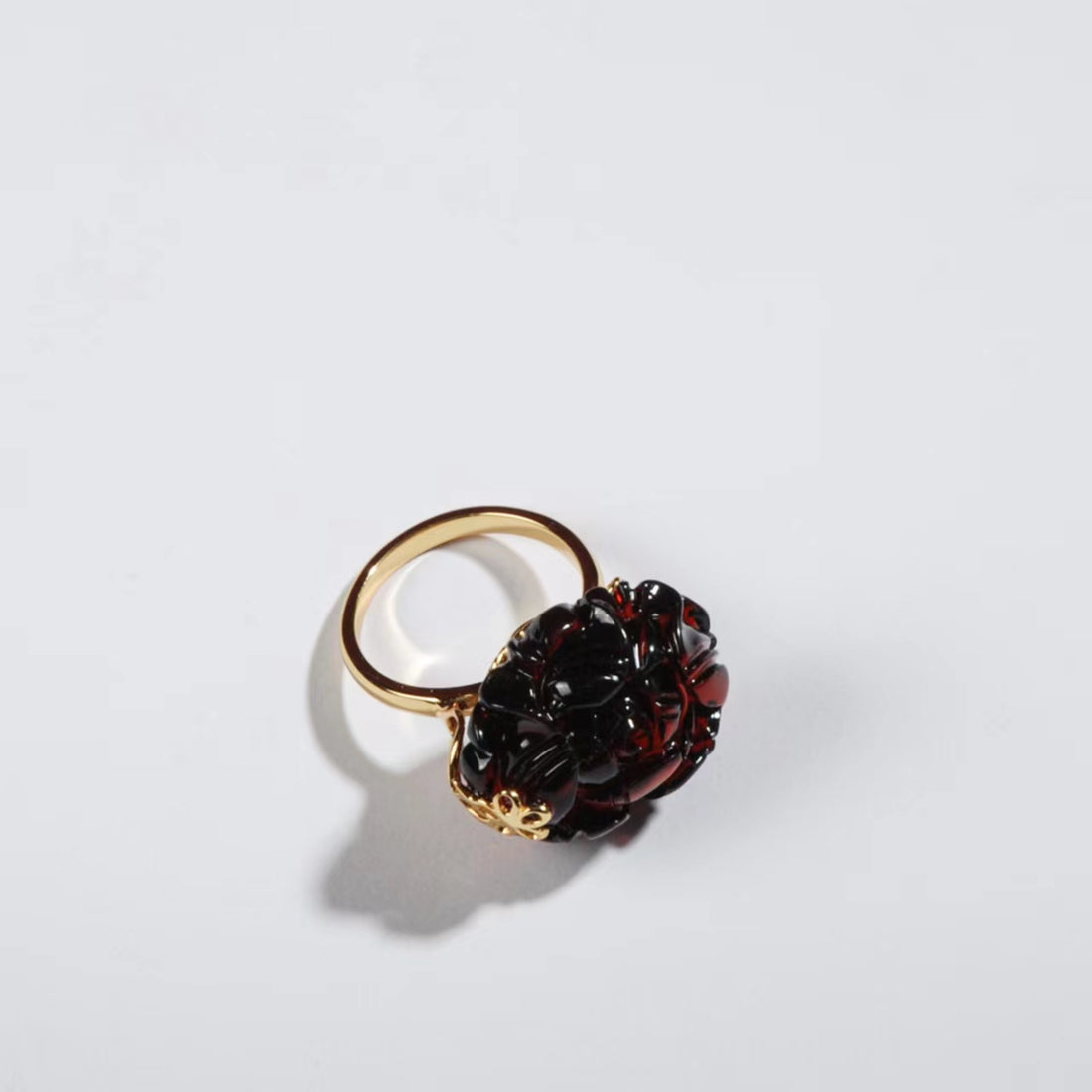 Hematite Peony Ring