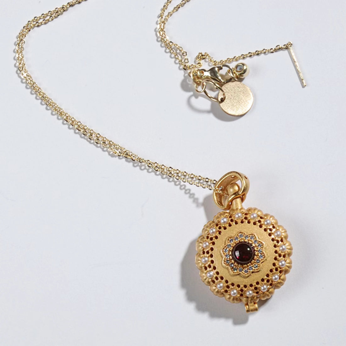 Garnet Incense Pendant Necklace