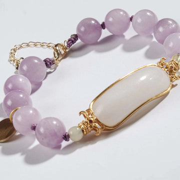 Kunzite Hetian Jade Bracelet