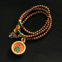 Hand-painted Bodhisattva Tara Green Thangka Bracelet（绿度母唐卡）
