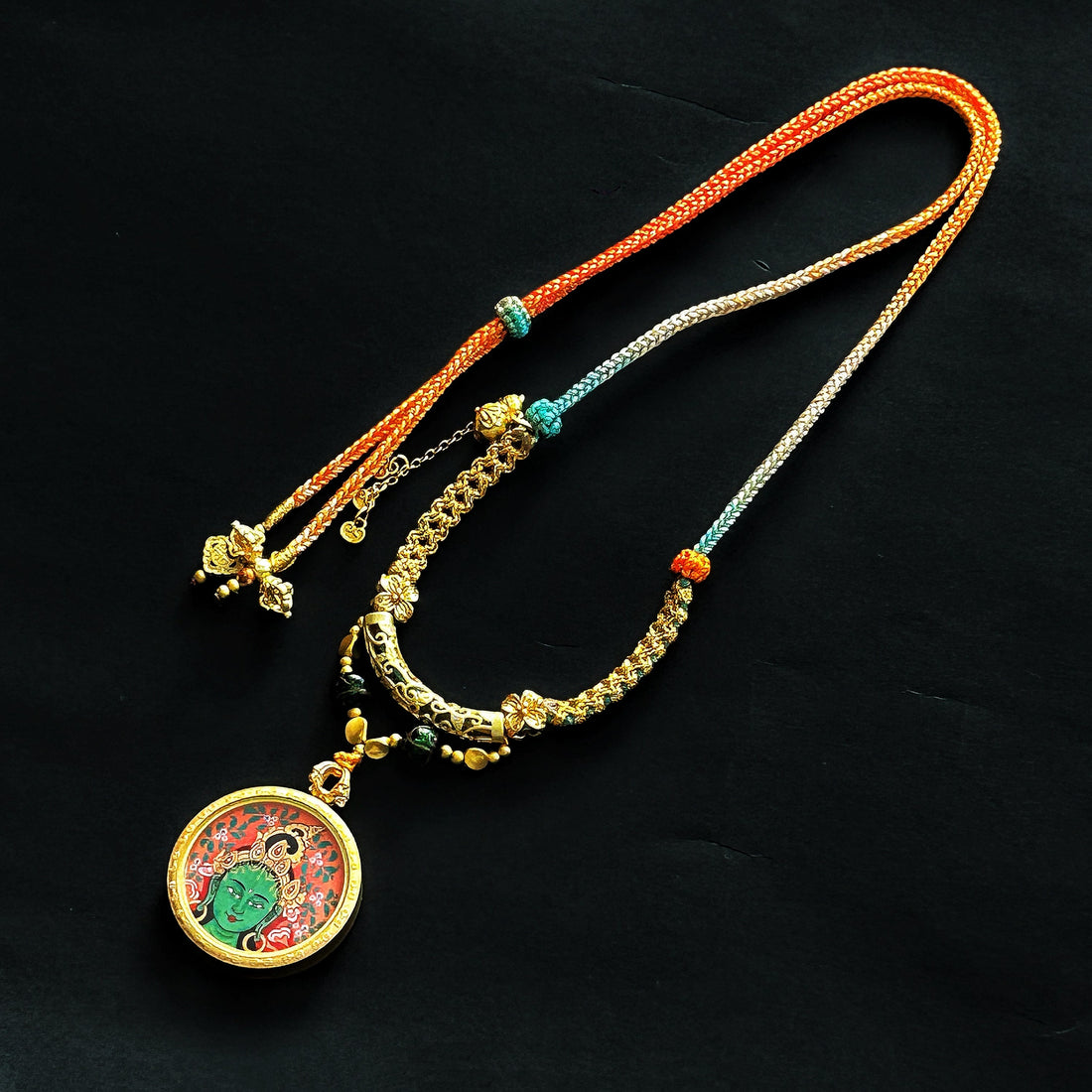 Bodhisattva Tara Green Thangka Necklace - BTSAN PO