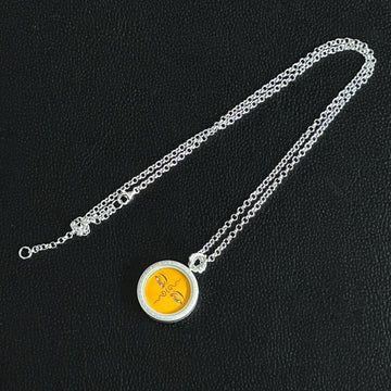 Jambhala-yellow's Eye Thangka Silver Chain Necklace