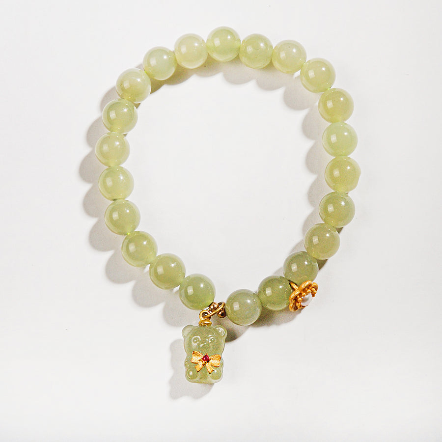 Hetian jade bear bracelet