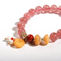 Strawberry Quartz Amber Bracelet - BTSAN PO