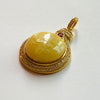 Full Diamond Round Large Amber Pendant