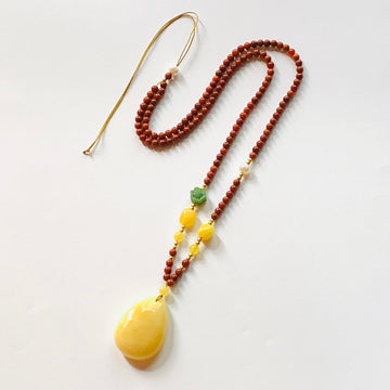 Amber large water drop sweater chain