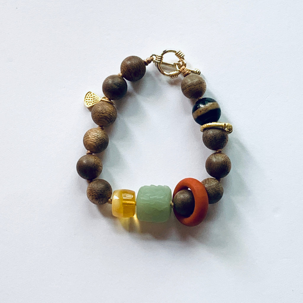 Hetian Jade Agarwood Duobao Bracelet