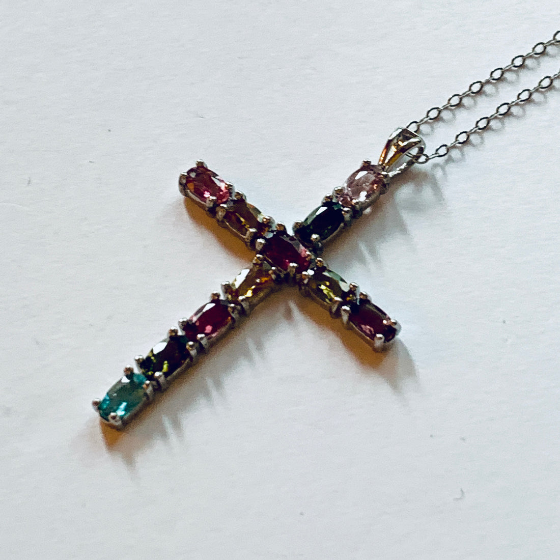 Tourmaline cross pendant