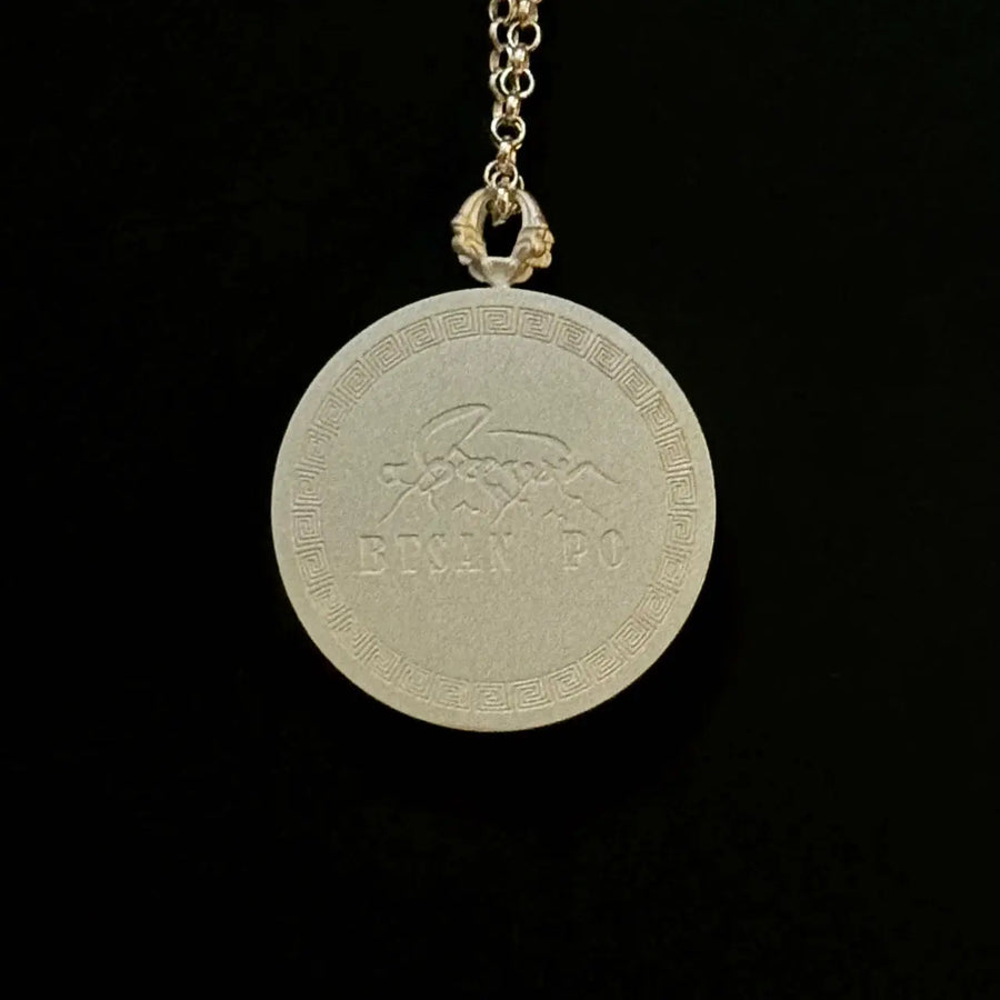 Jambhala-Yellow Silver Chain Thangka Necklace（黄财神银链唐卡）