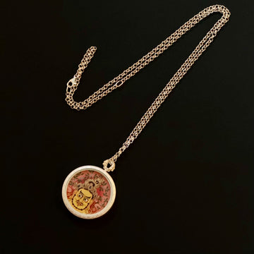 Jambhala-Yellow Silver Chain Thangka Necklace