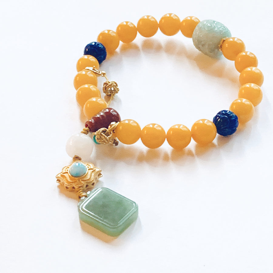 Jadeite Amber Bracelet